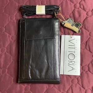 Vittoria Black Leather Wallet